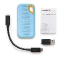 Disco Solido Externo Sandisk Extreme Portable 1Tb USB 3.2 Gen 2 1050MB/s - Celeste/Naranja