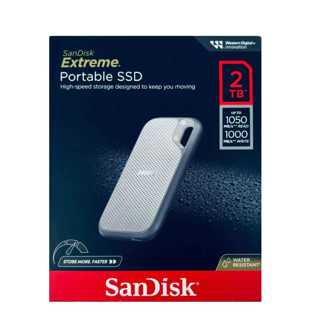 Disco Solido Externo Sandisk Extreme Portable 2Tb USB 3.2 Gen 2 1050MB/s - Silver