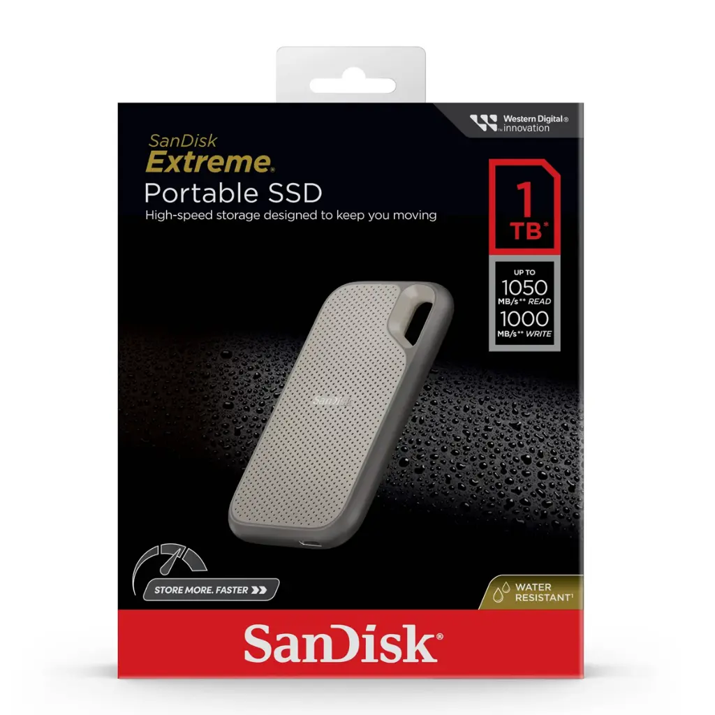 Disco Solido Externo Sandisk Extreme Portable 1Tb USB 3.2 Gen 2 1050MB/s - Silver 